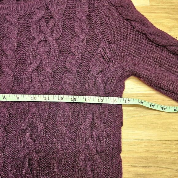 Loft Womens Purple Knit Pullover Sweater Medium - Picture 4 of 6